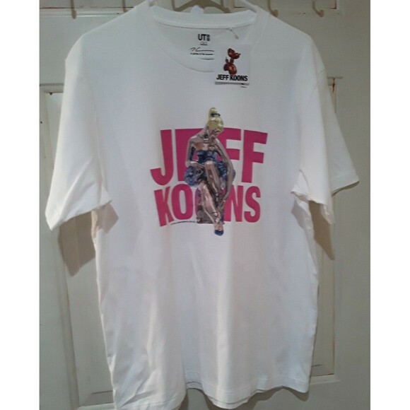 Jeff Koons Seated Ballerina Art Graphic White Short Sleeve Uniqlo T Shirt, NWT, - Picture 2 of 2